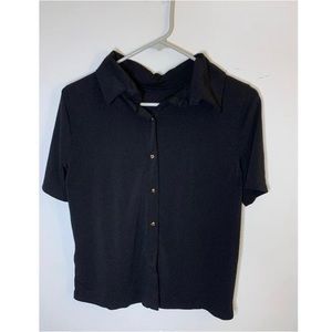H&M black button up blouse
